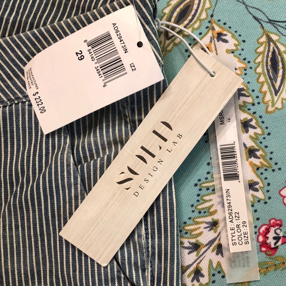 NWT engineer stripes stripe striped cropped jeans - Picture 3 of 6